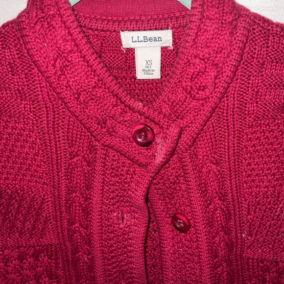L.L. BEAN PXS burgundy sweater button up cardigan - Picture 8 of 12